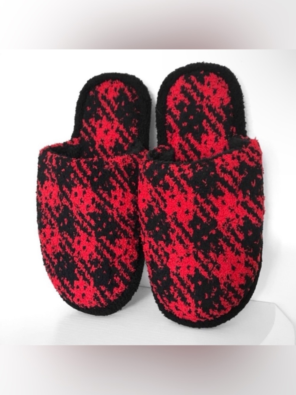🍁 Ultra Soft Luxury Women's Soft Buffalo Plaid Slide On Microfiber Slippers🍁